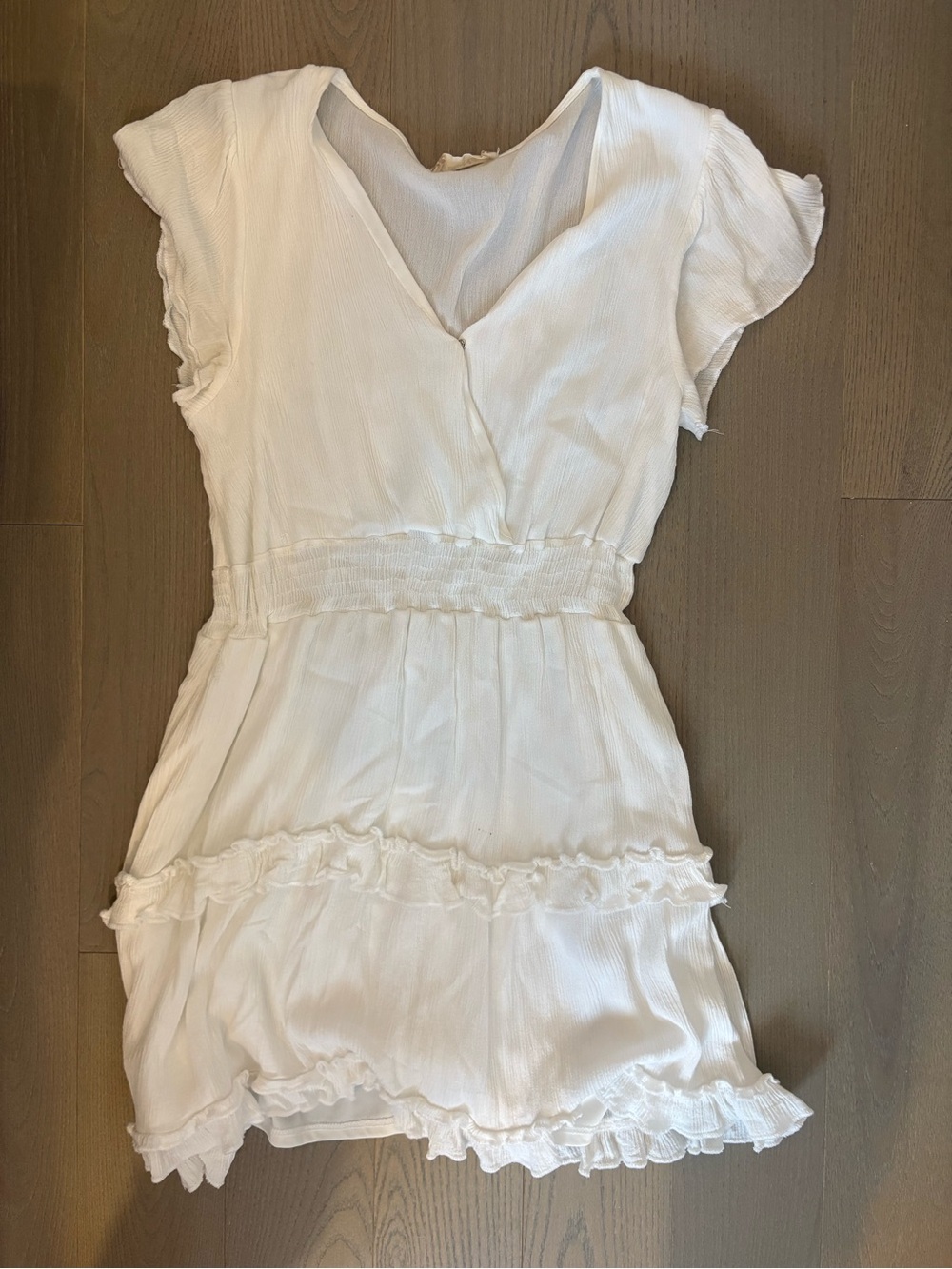 Altar'd State White Tiered Ruffle Mini Dress